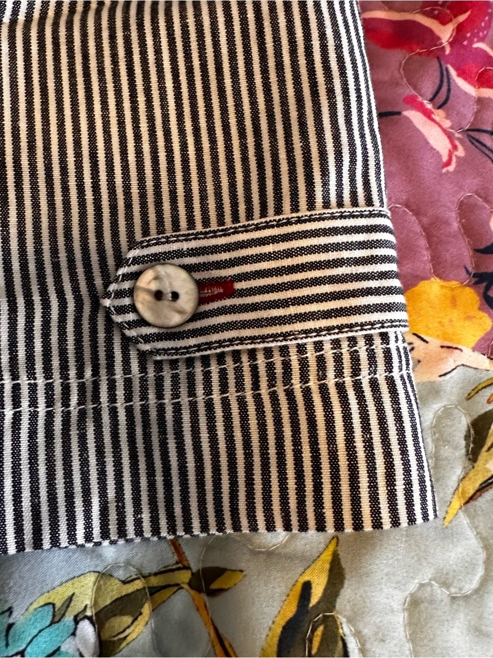 Chico's Black & White Pinstripe Cargo Capris - Picture 6 of 7